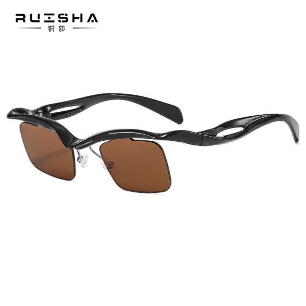 Wholesale cross-glasses sunglasses women's box sunglasses men's high-end sense special-shaped half-frame eyebrows personalized sunglasses