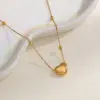 Wholesale PVD Coated Real Gold Plated 18K Gold Heart Shape 304 Stainless Steel Elegant Sexy Romantic Waterproof Non Tarnish 304 Stainless Steel Lobster Trigger Clasp Closure Pendant Necklace
