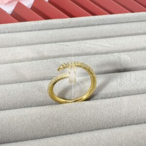 Circle full diamond ring [gold color] / Adjustable opening
