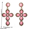 oly-2daed7616e61192de8021809e0c1d9e7 Wholesale Western style oval exaerated cross earrings with white turquoise