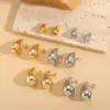 304 Stainless Steel Copper Geometric Electroplating PVD Coated 14K Gold Plated Elegant Luxurious Classic Style Plating Ear Studs