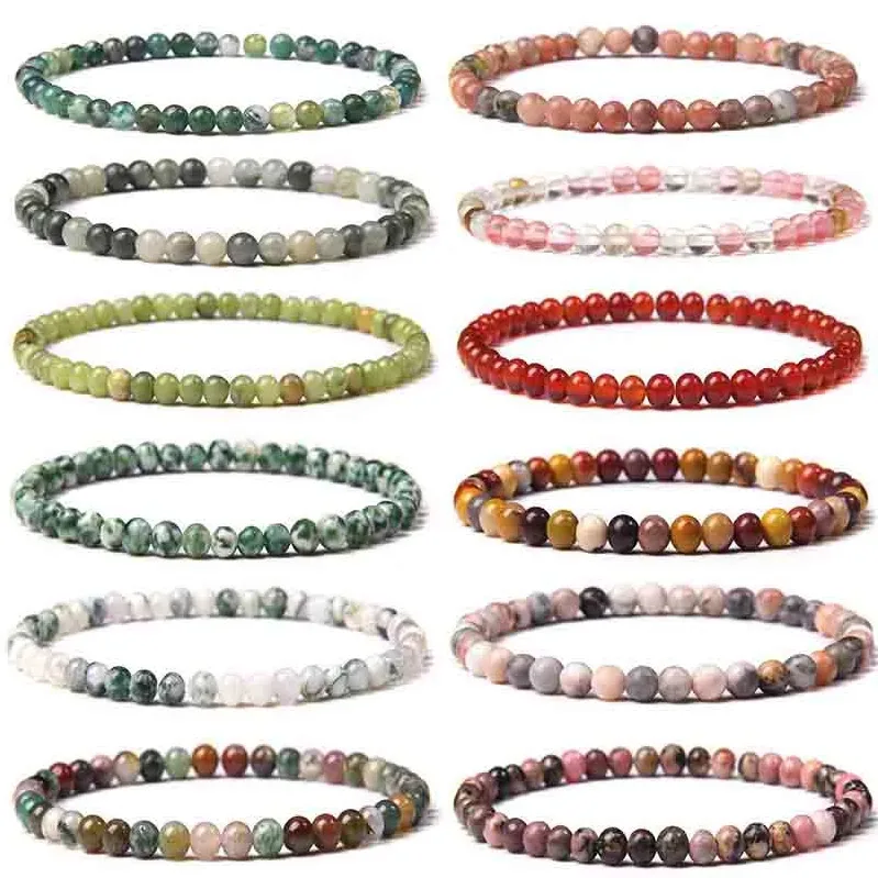 Wholesale Fashion Round Natural Stone Beaded Bracelets