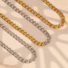 oly-2db8fe8f0677ec6b7998cf09b0de34a6 Wholesale hip hop personality Cuban chain necklace stainless steel plated 18K gold two-color base polished chain