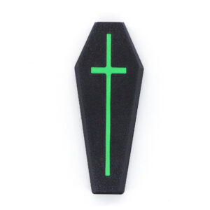 Refrigerator magnet coffin-green cross