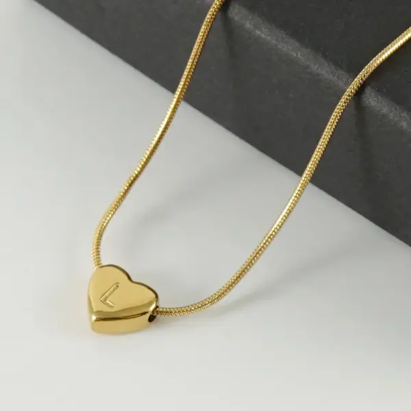 Wholesale Elegant Letter Heart Shape Stainless Steel Titanium Steel Necklace