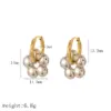 Wholesale PVD Coated Real Gold Plated 18K Gold Flower 304 Stainless Steel IG Style Sweet Waterproof Non Tarnish Earrings