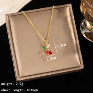 Golden Cherry Element Necklace