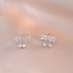 E1122 Steel Color Butterfly Earrings
