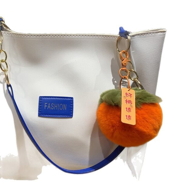 Wholesale plush ball good things happen key chain pendant imitation rex rabbit hair good persimmon occurrence bag bag pendant persimmon pendant female