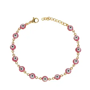 B4201--E414-Gold Cross Bracelet-KN0248-JE0090J