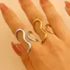 Wholesale 18K Gold Stainless Steel Ring Women's High-End Color Block Waterdrop Geometric Ring Fashionable Durable Jewelry Accessory