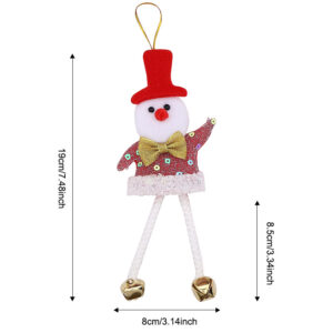 Sequined hemp rope leg pendant snowman
