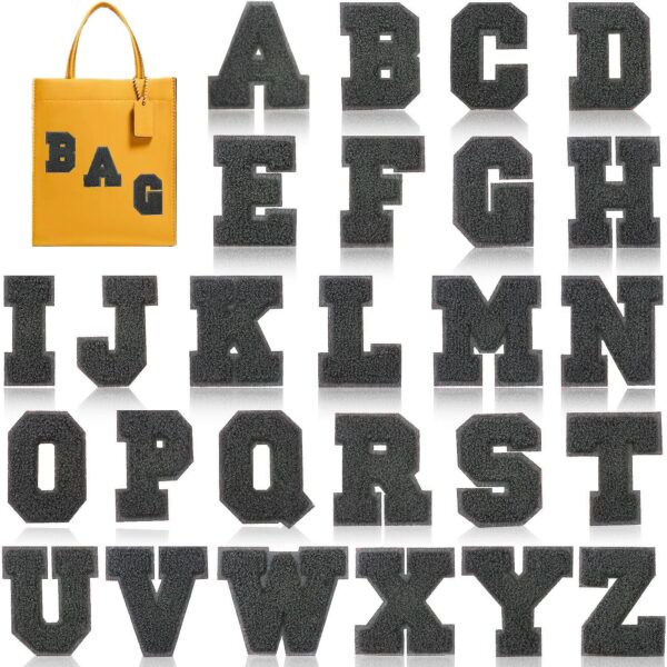 Wholesale Xiao Tian 7cm khaki English letters patch stickers adhesive chenille computer embroidered Zhang Zi letter embroidery stickers