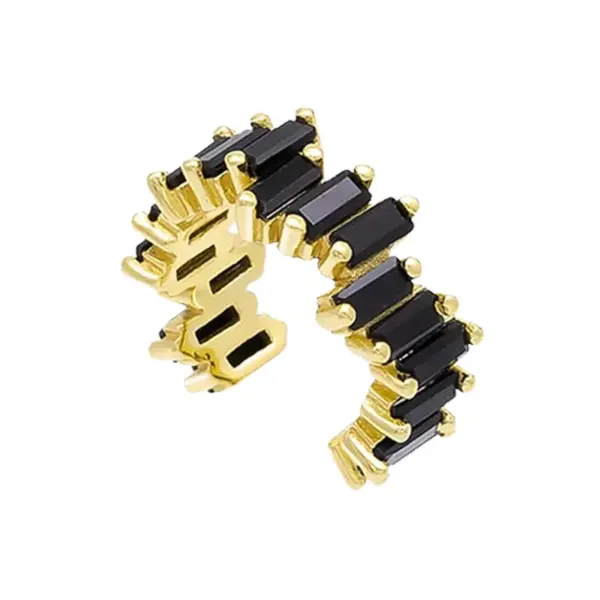 Wholesale Fashion Geometric Copper Ear Clips Inlay Zircon Copper Earrings 1 Piece