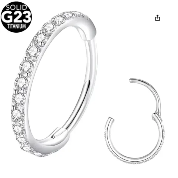 Wholesale 1 Piece Nose Rings & Studs Simple Style Shiny Solid Color G23 Titanium Inlay Zircon Ear Cartilage Rings & Studs Nose Rings & Studs Nose Pin