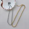 304 Stainless Steel Chain PVD Coated Stone-Free Real Gold Plated Simple Style Commute Waterproof Non Tarnish Paperclip Chain Micro Super Whisper Thin Chain Ball Chain Lobster Trigger Clasp Closure Necklace Choker