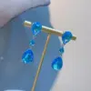 Wholesale New Moissan Diamond Drop Earrings Female Fashion Colorful Diamond Copper Earrings