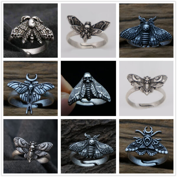 oly-2df5e8ebfe141b299153247d5c68fb63 Wholesale Witchcraft Death Moth Ring: Insect Skull Butterfly Pendant Christmas-Mysterious Jewelry Gift