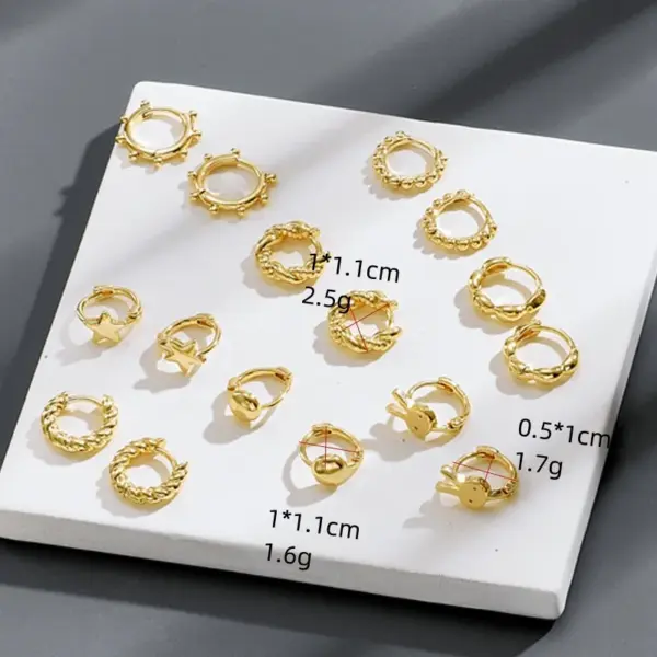 Wholesale Fashion Rabbit Geometric Plating Copper Earrings