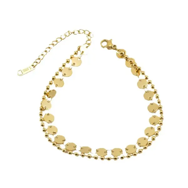 Wholesale Fashion Round Stainless Steel Titanium Steel Plating Women's Anklet 1 Piece