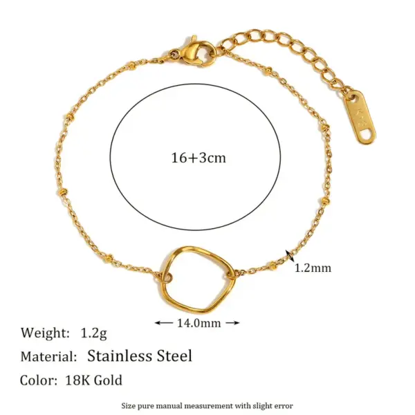 oly-2dfd6ab858759d509e6b6521dff84cef Wholesale PVD Coated Real Gold Plated 18K Gold Geometric 304 Stainless Steel Simple Style Waterproof Non Tarnish 304 Stainless Steel Bracelets