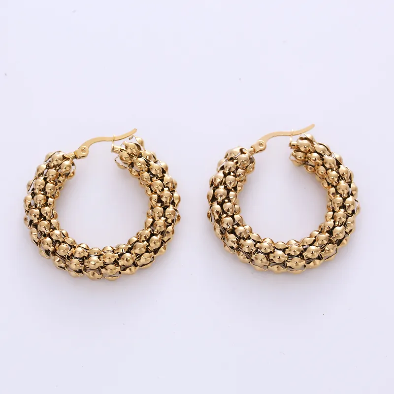 Wholesale Retro C Shape Plating Titanium Steel Earrings