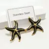 304 Stainless Steel Starfish Ion Plating (IP) Golden Plated Lady Waterproof Non Tarnish Gold Ear Studs