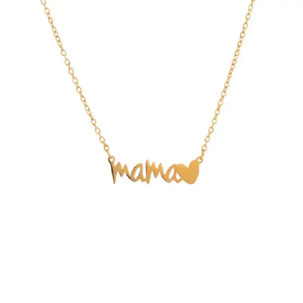 Wholesale Lady Mama Letter Heart Shape Titanium Steel Plating Necklace