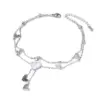 Wholesale Jewelry Sweet Heart Shape 304 Stainless Steel Shell 18K Gold Plated Inlay Anklet