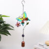 Wholesale Butterfly Glass Painted Metal Wind Bell Iron Crafts Hanging Decorations Creative Garden Pastoral Gifts St