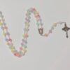 Wholesale 8mm frosted colorful beads cross necklace