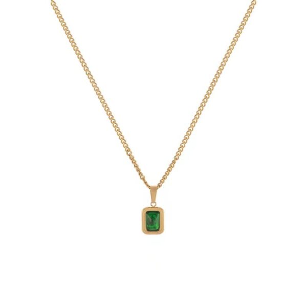 oly-2e106d2e2d2676ef6524c09b5edec618 Wholesale French simple emerald pendant necklace female niche design 1 light luxury high-grade clavicle chain jewelry