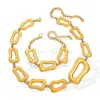 Wholesale Ion Plating (IP) Real Gold Plated 18K Gold Geometric Solid Color 304 Stainless Steel Elegant Waterproof Non Tarnish Bracelets Necklace