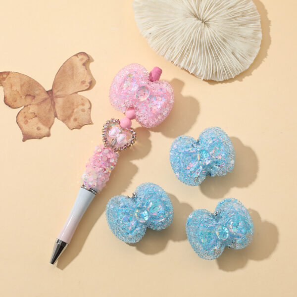 Wholesale beads resin bow pen beads dopamine color beads