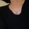 Wholesale Ig Style Moon Titanium Steel Polishing Pendant Necklace