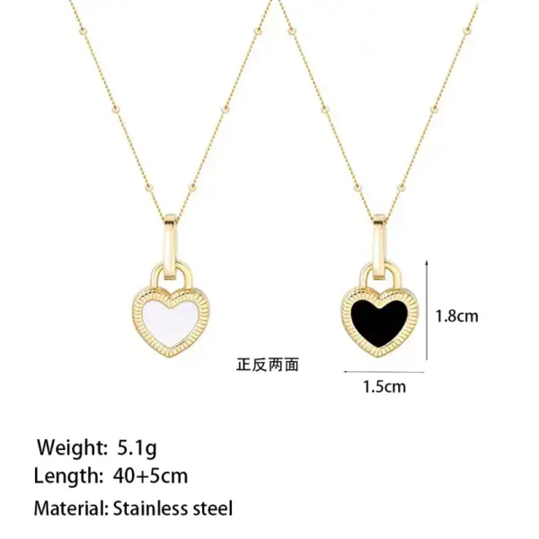 Wholesale Jewelry Simple Style Heart Shape 304 Stainless Steel Acrylic 18K Gold Plated Plating Stainless Steel Necklaces