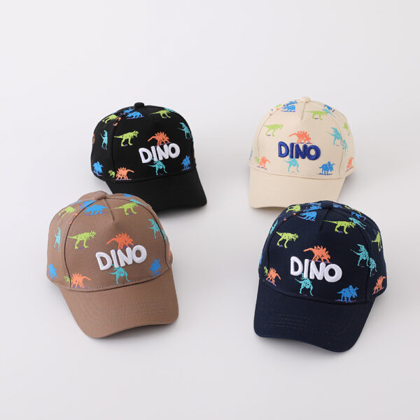 Wholesale Dinosaur graffiti peaked cap Korean style boys and girls three-dimensional embroidery DINO baseball cap Spring and Autumn new cartoon baseball cap