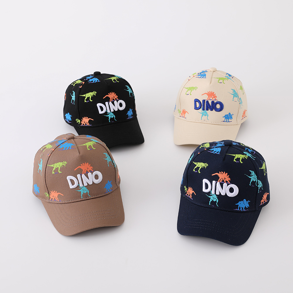 Wholesale Dinosaur graiti peaked cap Korean style boys and girls three-dimensional embroidery DINO baseball cap Spring and Autumn new cartoon baseball