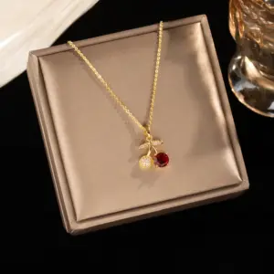 Gold, Cherry Necklace