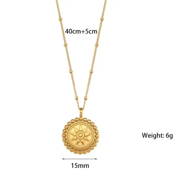 Wholesale PVD Coated Real Gold Plated 18K Gold Geometric 304 Stainless Steel Fashion Waterproof Non Tarnish 304 Stainless Steel Necklace