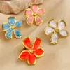 PVD Coated Real Gold Plated 18K Gold Flower 304 Stainless Steel Casual Retro Simple Style Waterproof Non Tarnish Open Rings