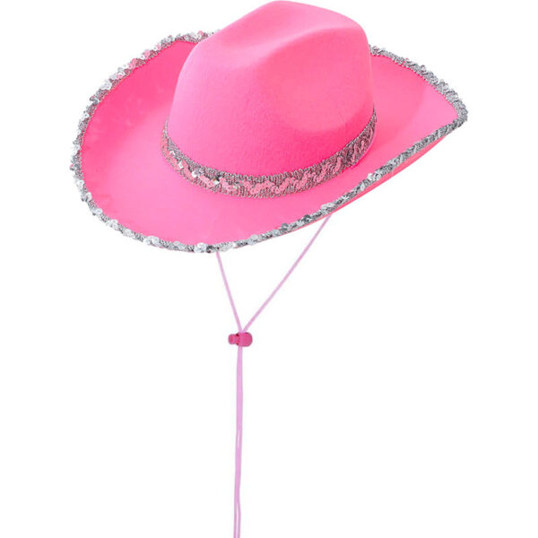 Wholesale Carnival White Silver Edge Sequins Denim Hat Sequins White Beaded Sequins Western Denim Hat Dick Cowboy