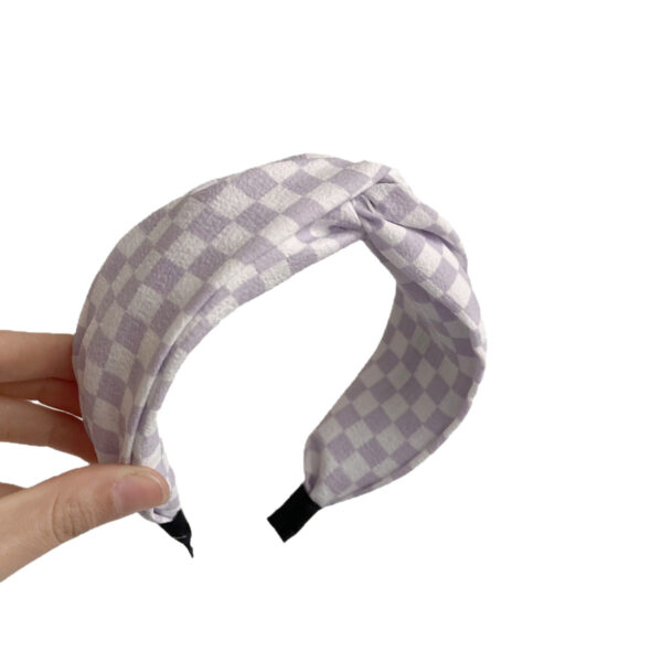 Wholesale Fashion chessboard Plaid Jane wide edge fabric headband 1PCs