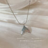 Wholesale Colorful Blue and Purple Fishtail Necklace French Super Fairy Mermaid Princess Light Luxury Elegant Magic Flash All-match Clavicle Chain