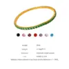 304 Stainless Steel Colorful PVD Coated Zircon 18K Gold Plated Real Gold Plated Simple Style Waterproof Non Tarnish Plating Inlay White Blue Gold Bracelets