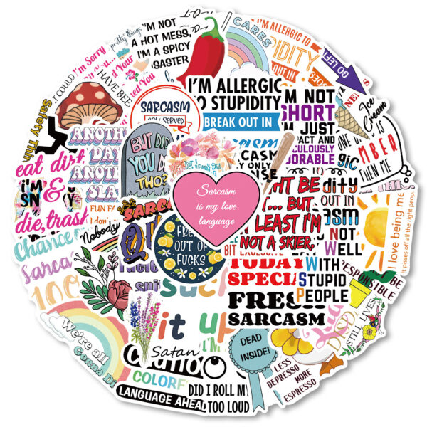 oly-2e3d1e1267496be049b571d731ba8b95 Wholesale 50 PCS/PACK creative harsh statement stickers