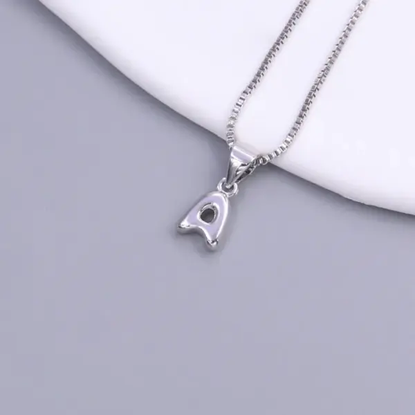 Wholesale Simple Style Letter Copper 18k Gold Plated White Gold Plated Pendant Necklace In Bulk