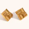 PVD Coated Real Gold Plated Solid Color 304 Stainless Steel Classic Style Waterproof Non Tarnish Ear Studs