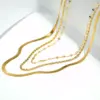 Wholesale PVD Coated Gold Plated Solid Color Stainless Steel Hip-Hop Simple Style Waterproof Non Tarnish 304 Stainless Steel Necklace