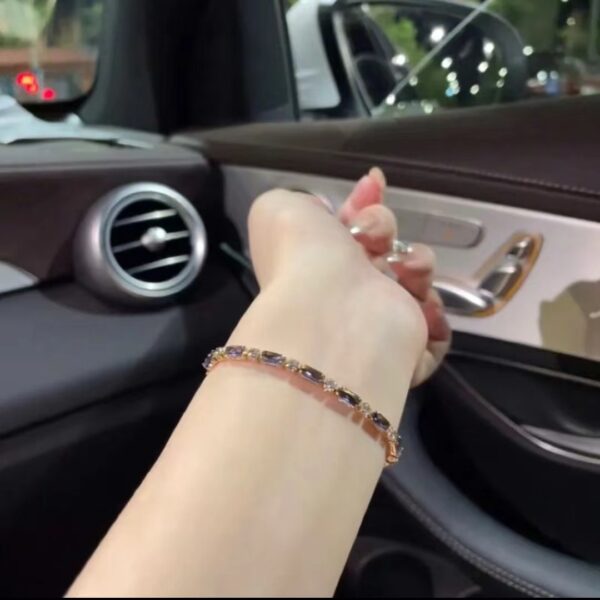 Wholesale Cross-border new purple copper alloy zircon bracelet white purple bracelet gyptian star high color value bracelet factory direct sales